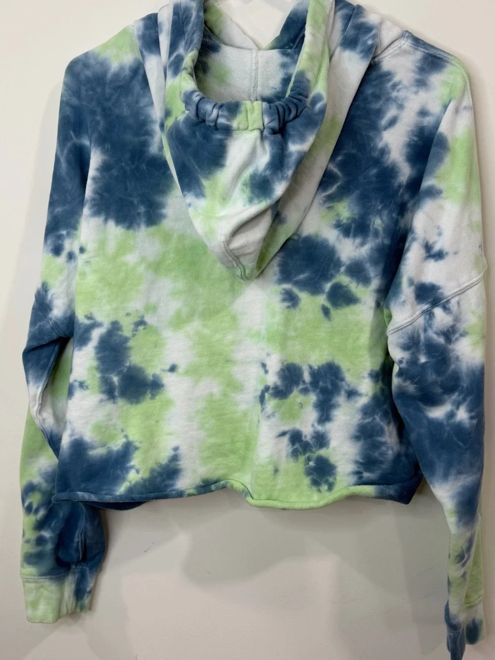 Calvin Klein Jeans Cropped Tie-Dye Hoodie - Lime & Navy
